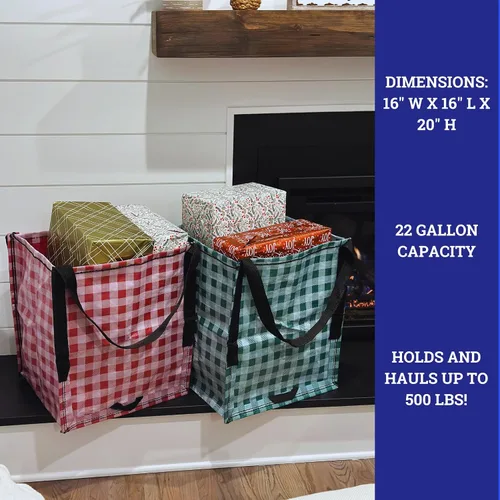 Vista 3 de DURASACK Bolsa de Almacenamiento de Servicio Pesado con Cremallera Superior de 22 Galones, Bolsa de Mudanza de Polipropileno Tejido Resistente Combo