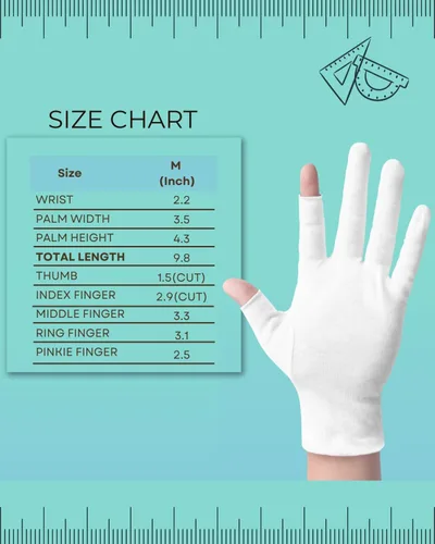 Vista 5 de ANSMIO 2 pares de guantes de algodón para pantalla táctil, guantes blancos para manos secas, guantes de algodón para dormir, guantes de noche