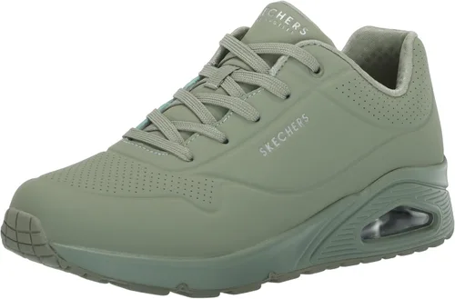 Vista 42 de Skechers Tenis UNO Stand on Air para mujer Tenis casuales, plantilla de espuma viscoelástica refrigerada por aire, amortiguación visible de Rojo