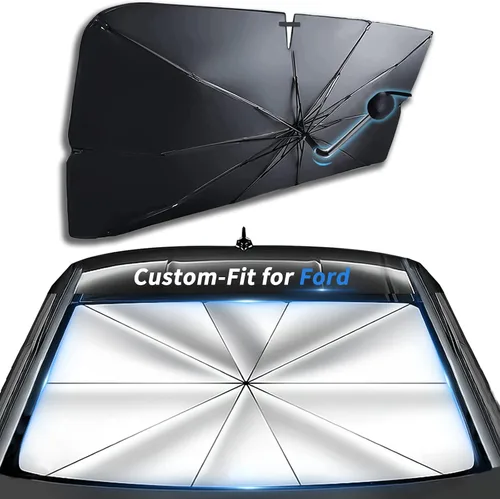 Vista 8 de Ajuste personalizado para parabrisas de Ford, sombrilla con bloqueo UV y mango flexible de rotación de 360° (para Ford F-150)