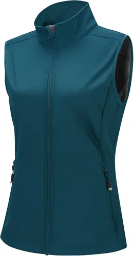 Vista 10 de 33,000ft Chaleco de correr para mujer, con forro polar, con cremallera, resistente al viento, ligero, chalecos softshell de ropa exterior para golf