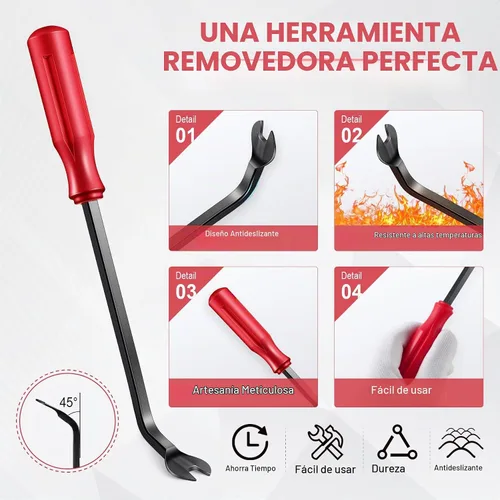 Vista 5 de LivTee Herramienta de extracción de clips de plástico, herramienta de extracción de paneles de puerta (tapicería) para equipos de audio automotriz