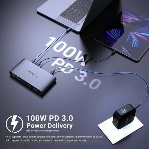 Vista 8 de MINIX KVM KVM USB C K1 1 Monitores 2 Computadoras, 4K @120Hz HDR, 100W PD 3.0, Conmutadores KVM de entrada dual USB-C, teclado y mouse compartidos