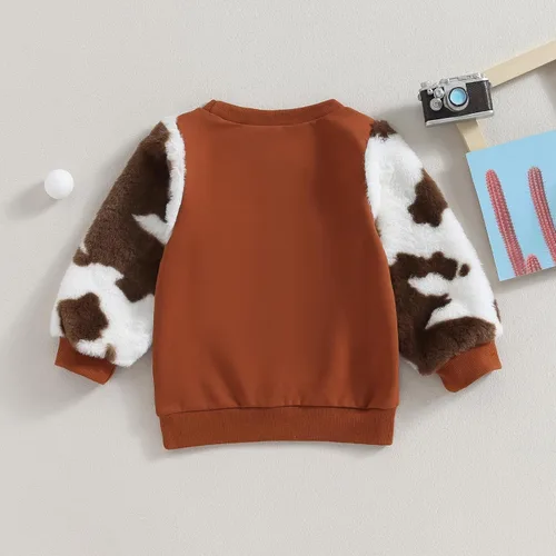 Vista 7 de LZCYILANXIULSL Sudadera occidental de manga larga con cuello redondo y estampado de vaca, para otoño e invierno