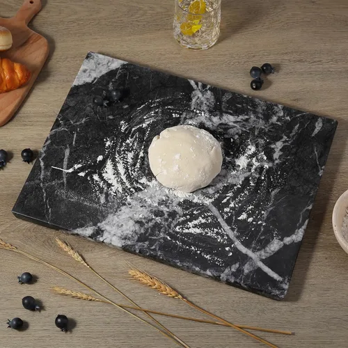Vista 20 de Koville Tabla de cortar de mármol para cocina, tabla grande de quesos de losa de mármol de 16 x 12 pulgadas, tabla de servir rectangular
