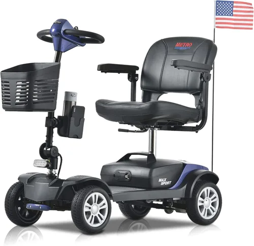 Vista 12 de Metro Mobility Scooter, scooter de movilidad de 4 ruedas para adultos/personas mayores, capacidad de 300 libras, con cargador y 2 baterías Negro