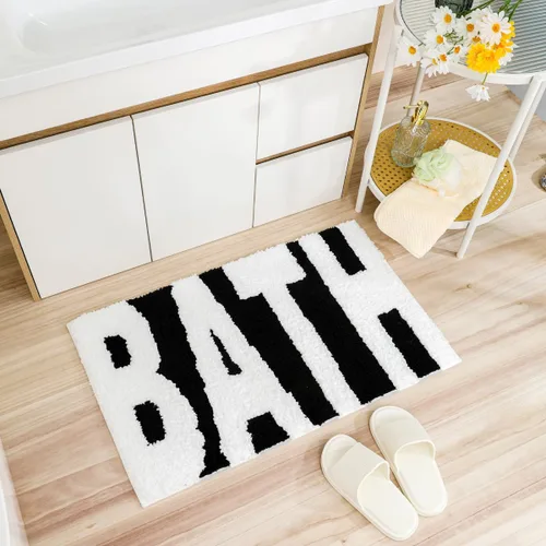 Vista 8 de Tapete de baño rojo súper absorbente, antideslizante y lavable a máquina, tapete grueso para baño (24 x 16 pulgadas, corazón rojo)