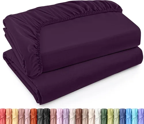 Vista 47 de Utopia Bedding - Paquete a granel de 2 sábanas bajeras ajustadas de microfibra cepillada suave con bolsillos profundos, resistentes al encogimiento