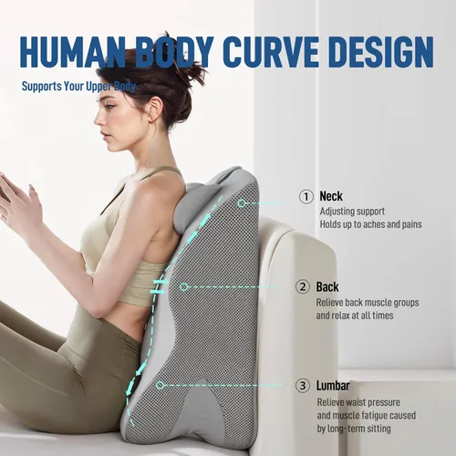 Vista 3 de Almohada de lectura de cuña de espuma viscoelástica para cama, almohada ergonómica para adultos con reposacabezas ajustable, almohada de cama