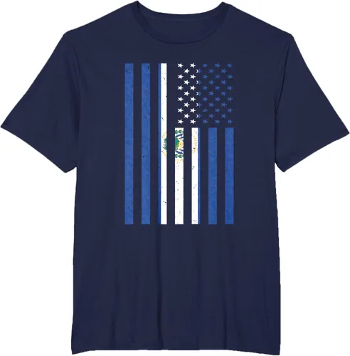 Vista 46 de El Salvador Shirt - El Salvador USA America Flag Men Women T-Shirt