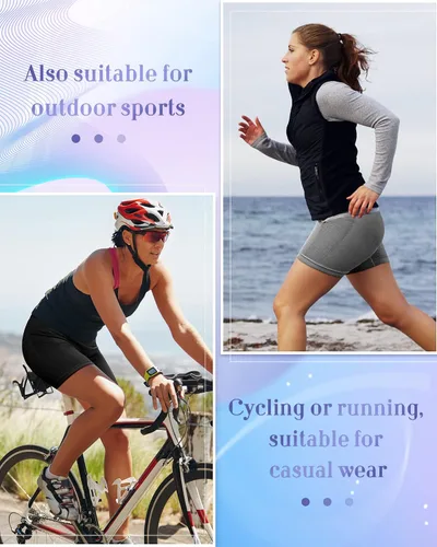Vista 5 de Xtinmee Pantalones cortos de entrenamiento para mujer, de cintura alta, para gimnasio, levantamiento de glúteos, pantalones cortos de yoga sin