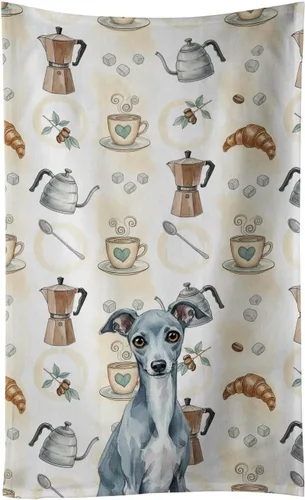 Vista 385 de Caroline's Treasures Afghan Hound - Toalla de cocina para barra de café, terciopelo frontal y lazo de algodón, lavable a máquina Sabueso afgano