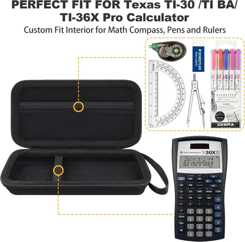 Vista 6 de khanka Funda de transporte para calculadora científica Texas Instruments TI-30Xa/TI BA II Plus/TI-30XIIS /TI-30XS MultiView/TI-36X Pro Engineering