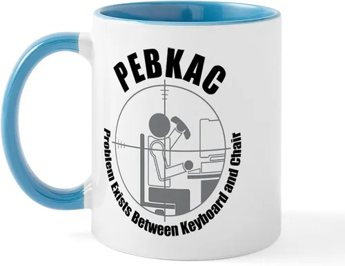 Vista 4 de CafePress PEBKAC - Taza de café de cerámica, taza de té de 11 onzas