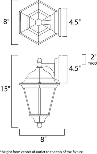 Vista 2 de Maxim 1002BK Westlake - Aplique de pared para exteriores, 1 luz, 60 vatios en total, color negro