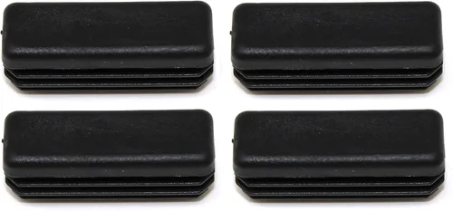 Vista 9 de Tapa rectangular negra de plástico de 1/2 x 1-1/2 pulgadas, tapón de acabado, tapa de extremo de tubo de tubo, universal para silla duradera (2)