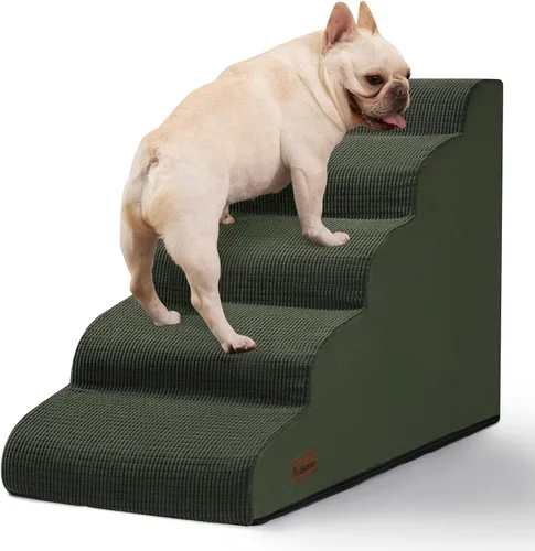 Vista 26 de Aodisman Escaleras para perros y gatos pequeños,Rampa para mascotas de 3 Beige