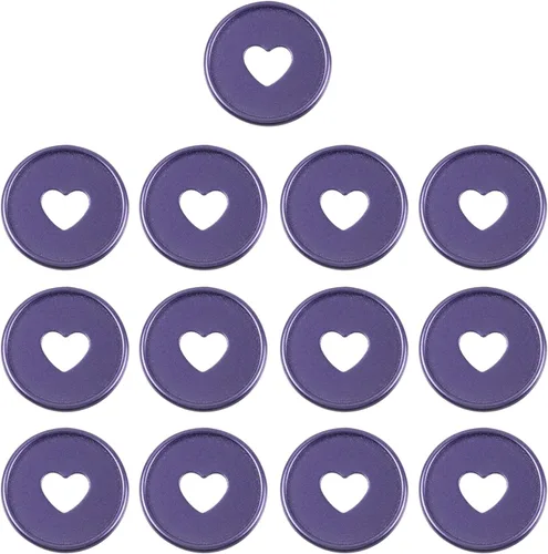 Vista 13 de Crapyt 14 discos de plástico para carpeta de hojas sueltas, discos planificadores, de 0.91 x 0.2 pulgadas, color morado, para papel, documentos