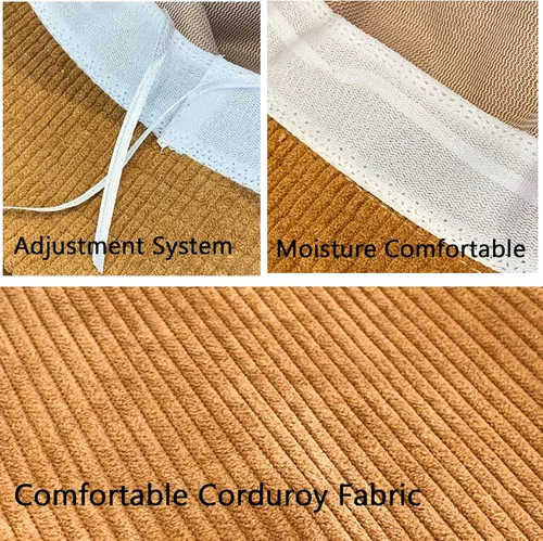 Vista 2 de Xixiuly Sombrero de pana unisex para hombres y mujeres, gorra ligera de pesca para viajes, al aire libre, playa, viajes, sombreros para la cabeza