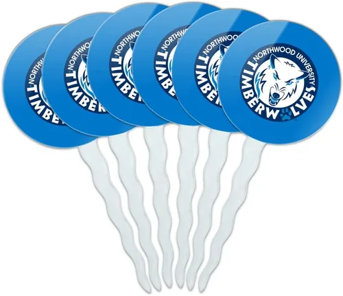 Vista 267 de Abilene Christian - Juego de 6 palillos para cupcakes con logotipo secundario