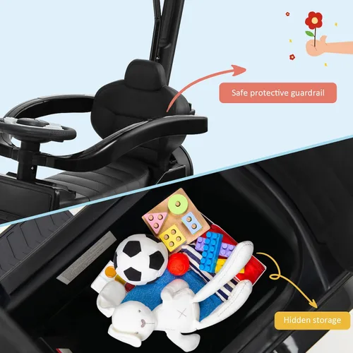 Vista 5 de Costzon Coche de empuje para niños pequeños, 3 en 1 Mercedes Benz Cochecito deslizante para caminar con toldo, asa, barandilla de apoyabrazos