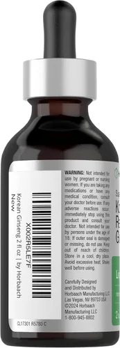 Vista 3 de Horbäach Ginseng rojo coreano Extracto líquido de 2 onzas líquidas Panax Ginseng Suplemento vegetariano, sin OMG, sin gluten