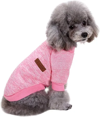 Vista 8 de Suéter de punto clásico para perros y mascotas, cálido para invierno, abrigo para cachorros y mascotas, ropa de suéter suave para perros pequeños