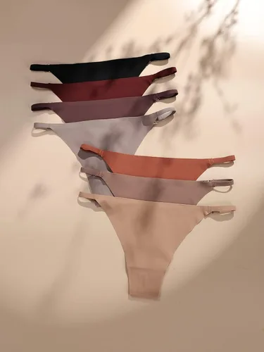 Vista 2 de Verdusa Women's Seamless Thong 7pack No Show Underwear Panties Set
