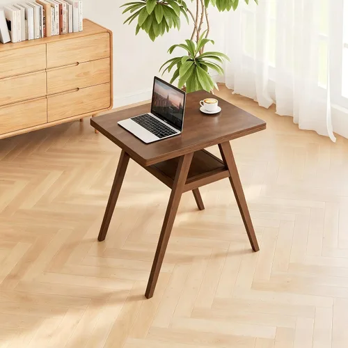 Vista 10 de PADMA HOUSE Mesa de comedor tradicional de madera maciza para 6, 59 pulgadas de largo, mesa rectangular de madera con patas curvas, escritorio