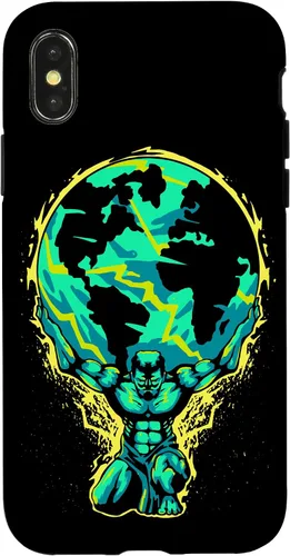 Vista 4 de iPhone 15 Greece Myths God Atlas Sky Arch Shoulders Case