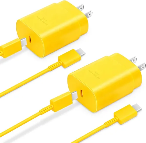 Vista 22 de GUUSMART Cargador tipo C, paquete de 2 cables de carga USB C de 25 W de largo y 6 pies Cargador tipo C Bloque de carga rápida compatible con Negro