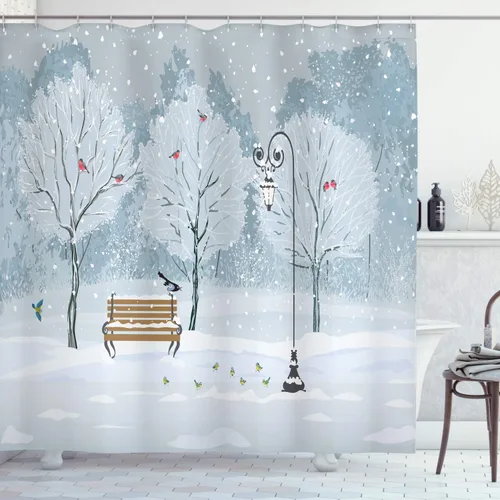 Vista 25 de Creative Bath cortina de regadera en tela impermeable con pintura en estéreo, de 72 x 72 pulgadas Verde Blanco Marrón