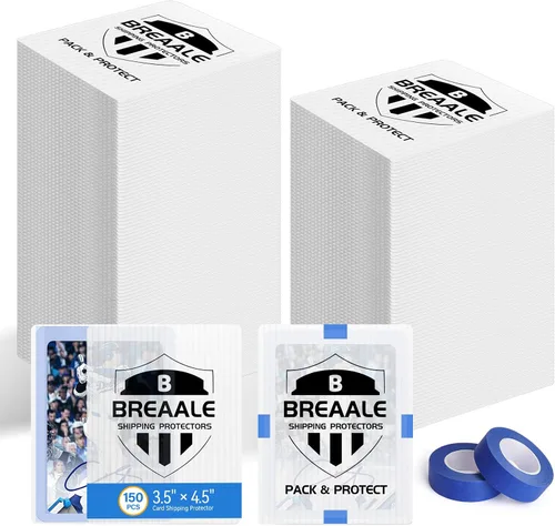Vista 11 de Kit de envío de tarjetas intercambiables, paquete de 520 – Protectores de envío de tarjetas de 3.5 x 4.5 pulgadas con 4 rollos de cinta de pintor