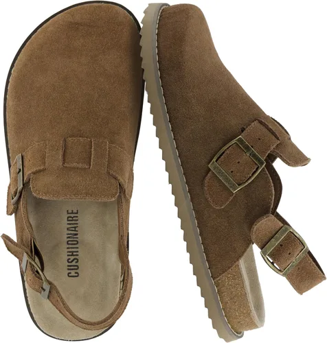 Vista 13 de CUSHIONAIRE Brooklyn - Zuecos de gamuza auténtica con hebilla para mujer Gamuza auténtica de chocolate