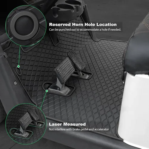 Vista 7 de EZGO RXV - Tapete de repuesto para carrito de golf de cobertura completa para EZGO RXV (2008-2022) y 2Five (2009+) antideslizante y fácil de limpiar