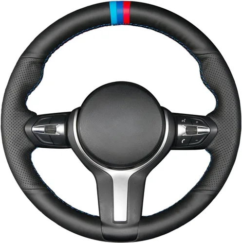 Vista 35 de MEWANT - Funda para volante de automóvil cosida a mano de Athsuede para BMW F87 M2 F80 M3 F82 M4 M5 F12 F13 M6 F85 X2 X5 M F86 X6 M F33 F30 M
