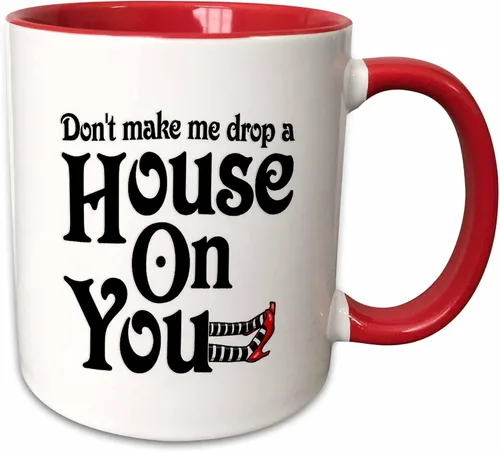 Vista 9 de 3dRose Taza Don't Make Me Drop a House on You, 11 onzas, color negro