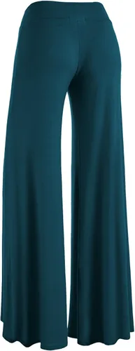 Vista 79 de Made By Johnny Pantalones palazzo elásticos de pierna ancha para mujer, lisos, casuales, cómodos