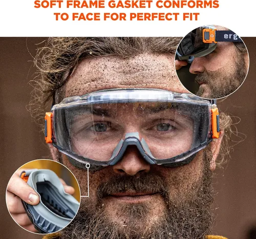 Vista 3 de Ergodyne Skullerz Modi - Gafas protectoras de seguridad OTG, ventilación indirecta, antiniebla, resistentes a los arañazos