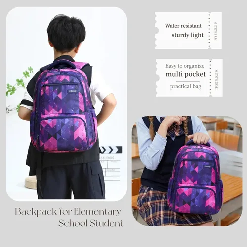 Vista 2 de Mochila de MITOWERMI para niños, mochila para niños y niñas, mochila escolar para niños de primaria, mochila para niños, mochilas para niños