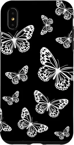 Vista 11 de Cute White Butterflies Black Background Case for iPhone 17