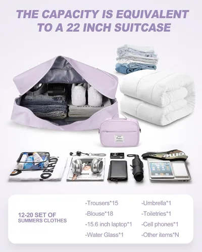 Vista 5 de Bolsa de viaje para artículos personales de Spirit Airlines de 18 x 14 x 8 pulgadas, bolsa de viaje debajo del asiento, equipaje de mano plegable