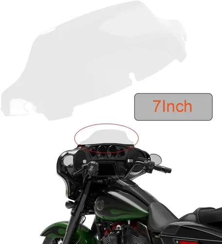Vista 19 de Parabrisas ondulado negro de 4.5 pulgadas compatible con Harley Davidson Touring Street Glide/Electra Glide/Ultra Limited/Tri Glide FLHT FLHX FLHXS
