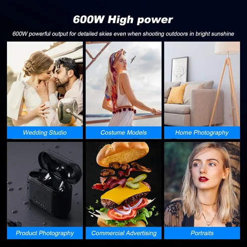 Vista 6 de Godox AD600BM Montura Bowens 600Ws GN87 Flash estroboscópico de alta velocidad para exteriores y estudio monoluz con sistema inalámbrico 2.4G X