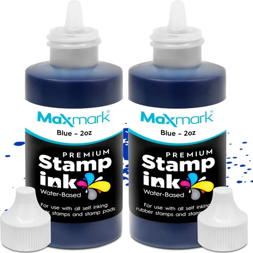 Vista 54 de MaxMark Premium - Tinta de recarga con punta de control en botella para sellos autoentintados, color negro - 1 onza