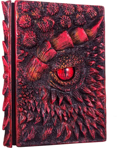 Vista 15 de Diario 3D en relieve de ojo de dragón en relieve, cuaderno grabado de resina, cuaderno Dnd para los amantes de los dragones, papel en blanco, bloc