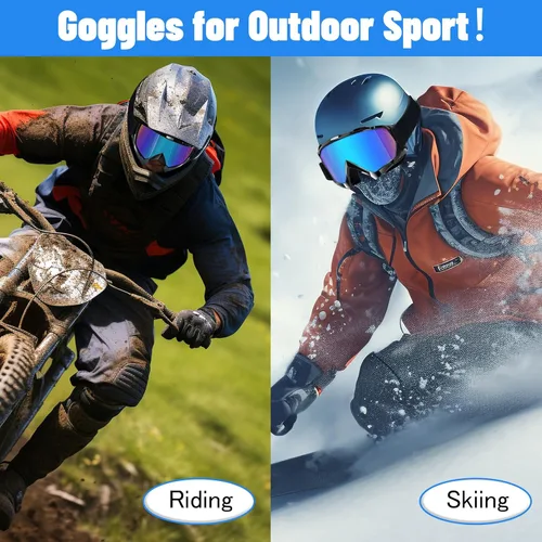 Vista 6 de Gafas para ATV Dirt Bike Paquete de 2 Gafas de Motocicleta Motocross Resistentes al Viento Gafas de Visión Amplia Fuera de Carretera para Conducir