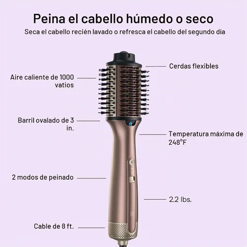Vista 4 de Conair Cepillo secador de pelo, diseño de un solo paso, control
