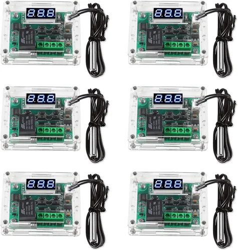 Vista 9 de W1209 DC 12V Tablero de controlador de temperatura digital azul pantalla digital termostato -58.0-230.0 °F Interruptor electrónico de control
