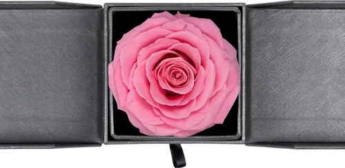 Vista 7 de Caja de regalo joyería de flores preservadas hechas a mano, diseño de rosas nunca marchitas, flores inmortales de lujo, flores eternas para seres